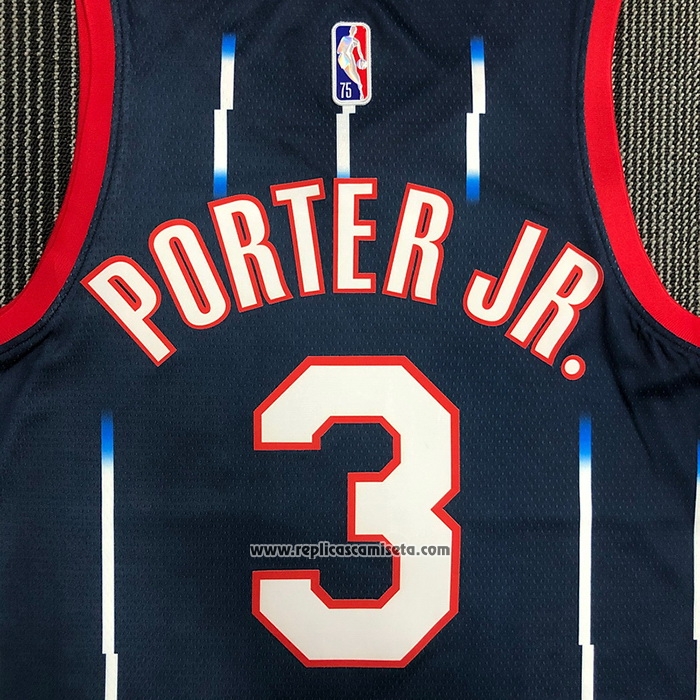 Camiseta Houston Rockets Kevin Porter JR. #3 Ciudad 2021-22 Azul